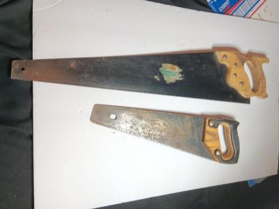 Two different sized saws one large one small