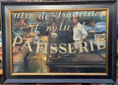 Keith Wicks Bakery Window Montmartre 2008 Original Oil Canvas Framed Signed