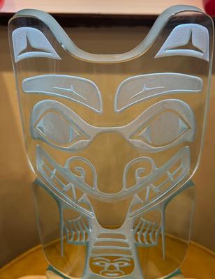 Northwest Coast Luminous Glass Art Totem Limited Edition Signed David Montpetit