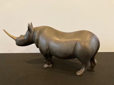 LOT 224: Rhinoceros Bronze / Brass Sculpture by Loet Vanderveen Signed Limited Edition AP6/10