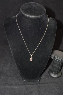 925 Sterling Chain 16" with 925 Amethyst Pendant 3.2g