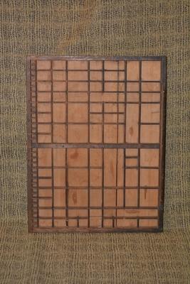 Antique Wood Letterpress Drawer Trinket Wall Hanging