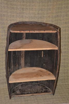 Whiskey Barrel Hutch Handcrafted Bar Shelf 34"x24.5"