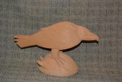 Pacific Northwest Raven and the Whale Wood Carving 19"x12"