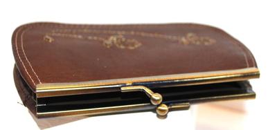 "Rolf's" Brown Genuine Leather Coin Purse 5Â½" x 3Â½"