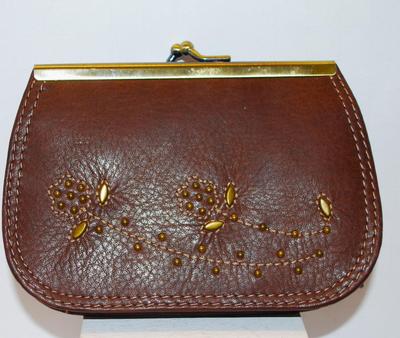 "Rolf's" Brown Genuine Leather Coin Purse 5Â½" x 3Â½"