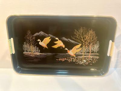 Vintage Japanese Black Lacquer Tray