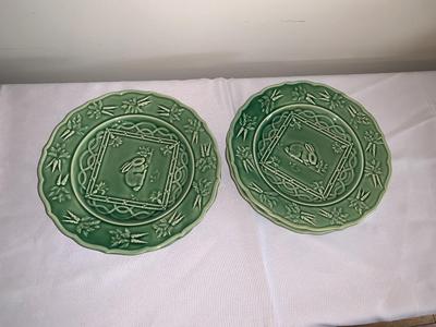 Sur La Table Green Rabbit Plates 9" diameter