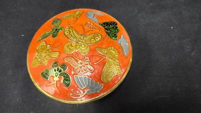 Brass Butterly design Lidded Bowl