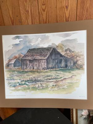 Tobacco Barn Watercolor Painting