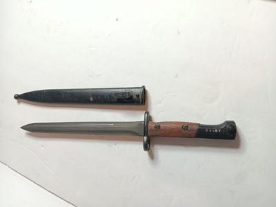Vintage Belgian S.A. 30 Bayonet with Scabbard Beautiful condition!