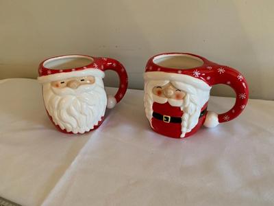 Williams Sonoma Mr and Mrs Santa Mugs