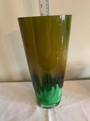 Vintage glass vase 13" tall! Drip design