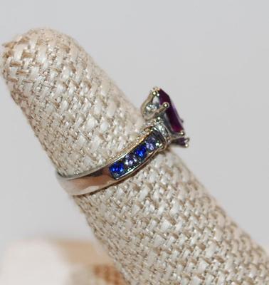 Size 5Â¾ Marquise Mystic Purple Stone with Sparkle Blues Accent Stones (4.4g)