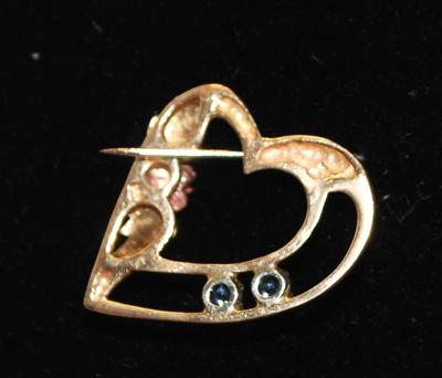 2 Blue Topaz December Birth Stone & Rose Gold Flower Pendant Â¾" W