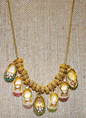 Unique "7 Little Shoes" Boys & Girls Charm Necklace 24" L