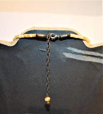 PENDANT Design Necklace on a Heavy Beaded Chain 28" L