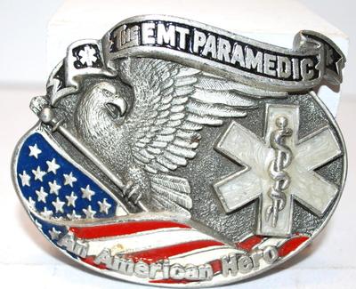 "The EMT Paramedic All American Hero" Belt Buckle 3 Â½" x 2 Â¾"