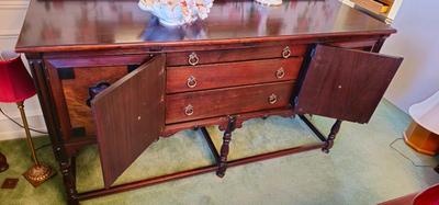 Long Antique Buffet Sideboard 66" long