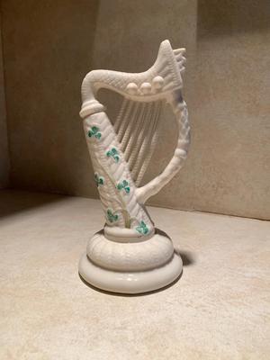 Belleek Ireland Large Harp Figurine