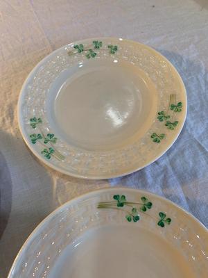 BELLEEK SHAMROCK" SALAD / SIDE PLATE / CAKE PLATE