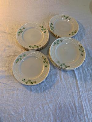 BELLEEK SHAMROCK" SALAD / SIDE PLATE / CAKE PLATE