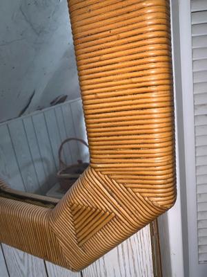 Vintage Glassworks rattan mirror 24" x 29"