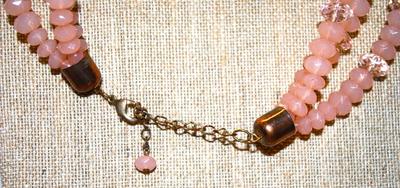 Pale Pink Acrylic Beaded Necklace 16" L
