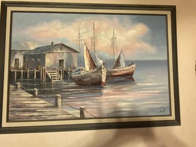 Framed Oil on Canvas, signed (?_