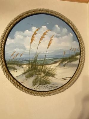 Rope Framed Oil on Canvas, Signed