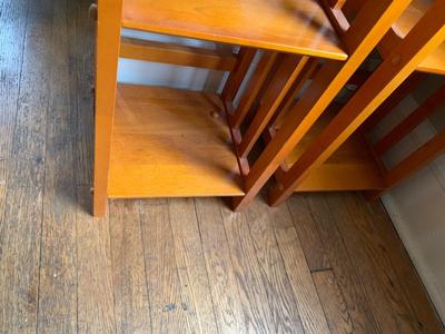 Pair of tall , narrow bookcases