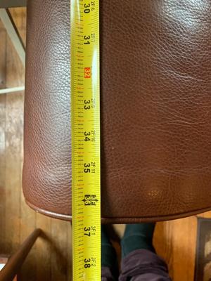Brown Leather Rolled Arm Lounge Chair