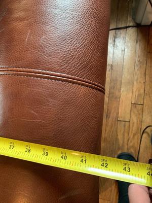 Brown Leather Rolled Arm Lounge Chair