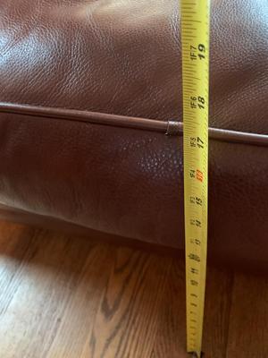 Brown Leather Rolled Arm Lounge Chair