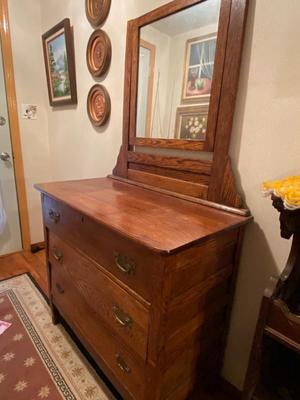 Oak Dresser with Mirror