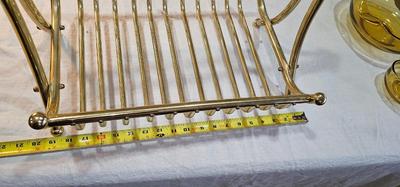 Vintage Brass Magazine Rack