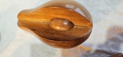 Vintage Hand-carved Wood Fruits and bowl MCM