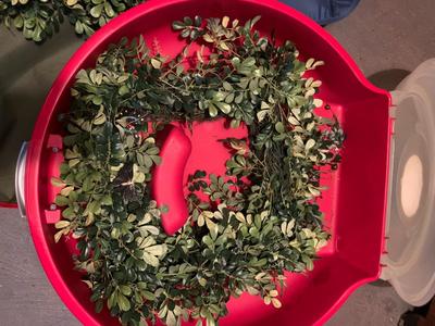 Pairof Square shaped greens wreaths