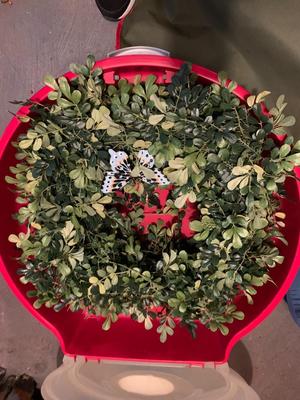 Pairof Square shaped greens wreaths
