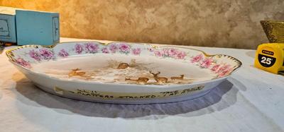 Theodore Haviland Limoges Large Platter Schleiger 877 Game Deer Mountain Lion