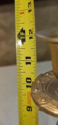 Pair of 2 Antique Brass Candlesticks with 3 arms each