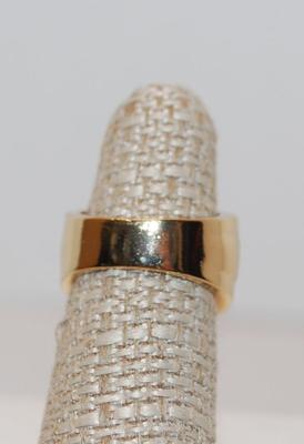 Size 6 Large Marquise Cut Clear Stone STERLING .925 Ring with a Gold Tri-Band Filled with Pink/Clear Accent Stones (8.6g)