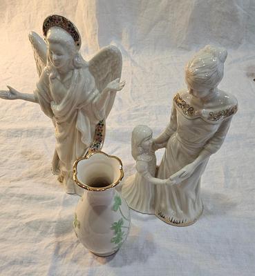 2 Lenox Figures, one Lenox vase Angel, Mother and Daughter