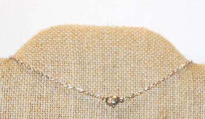 Triple Teardrop Diamond Style PENDANT (1 Â½" x Â½") on a Silver Tone Necklace 17" L