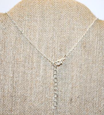 All Diamond-Style Cross PENDANT (1 Â¼" x 1") on a Silver Tone Necklace 18" L