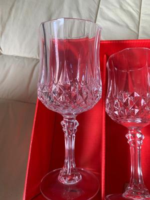 6 Cristal D'Arques Longchamp Wine Glasses 8.45 oz NIB