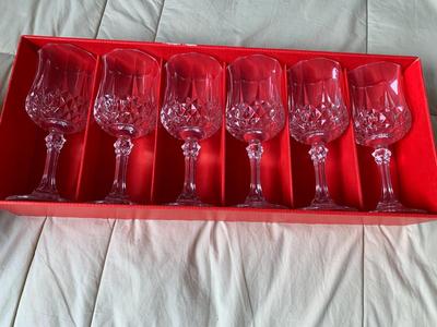 6 Cristal D'Arques Longchamp Wine Glasses 8.45 oz NIB
