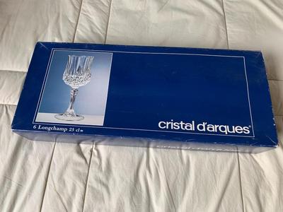 6 Cristal D'Arques Longchamp Wine Glasses 8.45 oz NIB