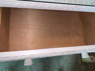 Wicker dresser with glass top