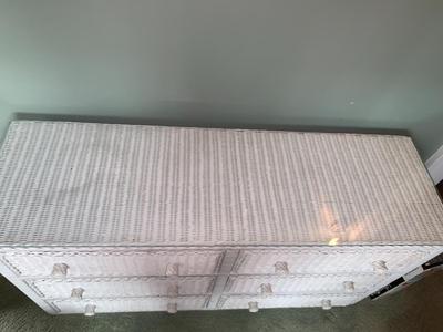 Wicker dresser with glass top